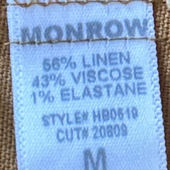 Revolve Monrow Linen Blend Paper Bag Women’s Shorts Size Medium Butterscotch - Picture 4 of 4